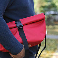 Термосумка с ремнем на плечо Lunch bag красная сумка-холодильник
