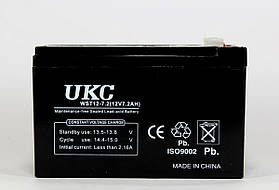 Акумулятор BATTERY 12V 7A UKC (Реальна ємність -30%)