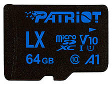 Картка пам'яті Patriot 64 GB microSD class10 UHS-1 (PSF64GLX11MCX)