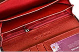 Гаманець жіночий шкіряний лаковий з тисненням під крокодила (червоний), фото 7