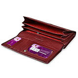 Гаманець жіночий шкіряний лаковий з тисненням під крокодила (червоний), фото 8