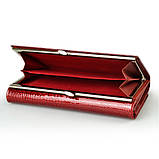 Гаманець жіночий шкіряний лаковий з тисненням під крокодила (червоний), фото 9