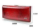 Гаманець жіночий шкіряний лаковий з тисненням під крокодила (червоний), фото 10