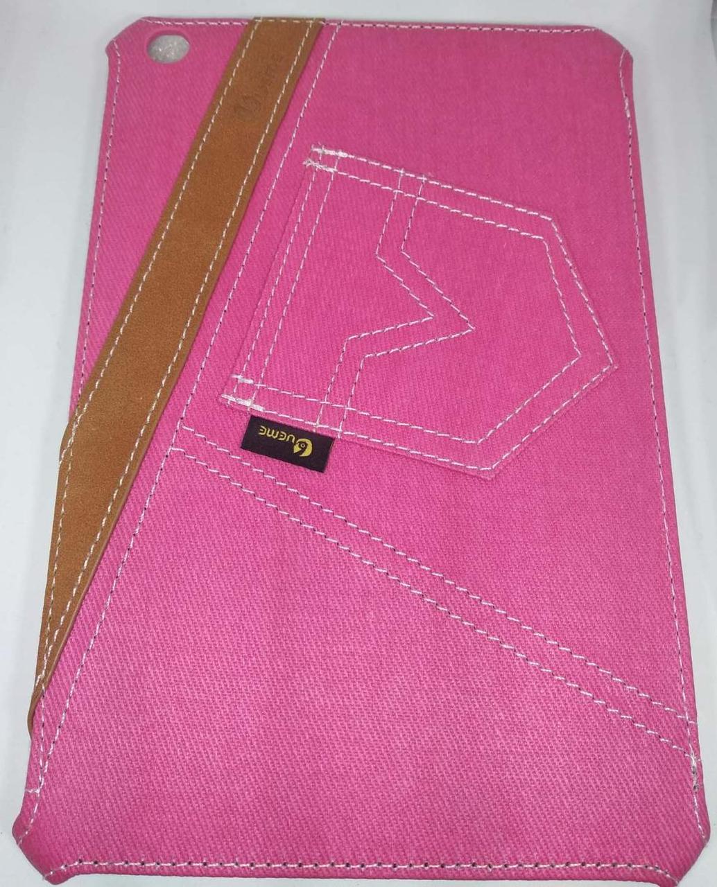 Унікальний чохол-книжка для Apple ipad mini 1 2 3 джинс рожевий