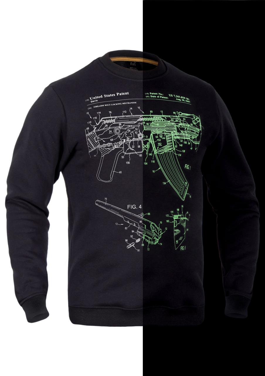 Світшот зимовий P1G-Tac® AK-47 Rifle Legend NightGlow Series - Чорний