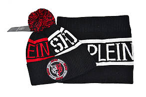 Комплект Flexfit шапка з помпоном і снуд Philipp Plein Чорний (F-0918-60), фото 4