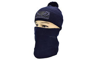 Комплект Flexfit шапка з помпоном и снуд Bad Boy Темно-синий (F-0918-68), фото 1
