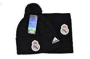 Комплект Flexfit шапка з помпоном і снуд FC Real Madrid Чорний (F-0918-78), фото 4