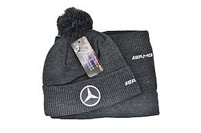 Комплект Flexfit шапка з помпоном і снуд Mercedes Темно-сірий (F-0918-103), фото 4