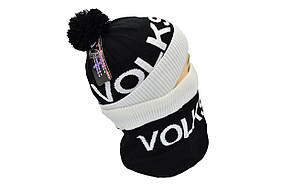 Комплект Flexfit шапка з помпоном і снуд Vokswagen Чорний (F-0918-105), фото 5
