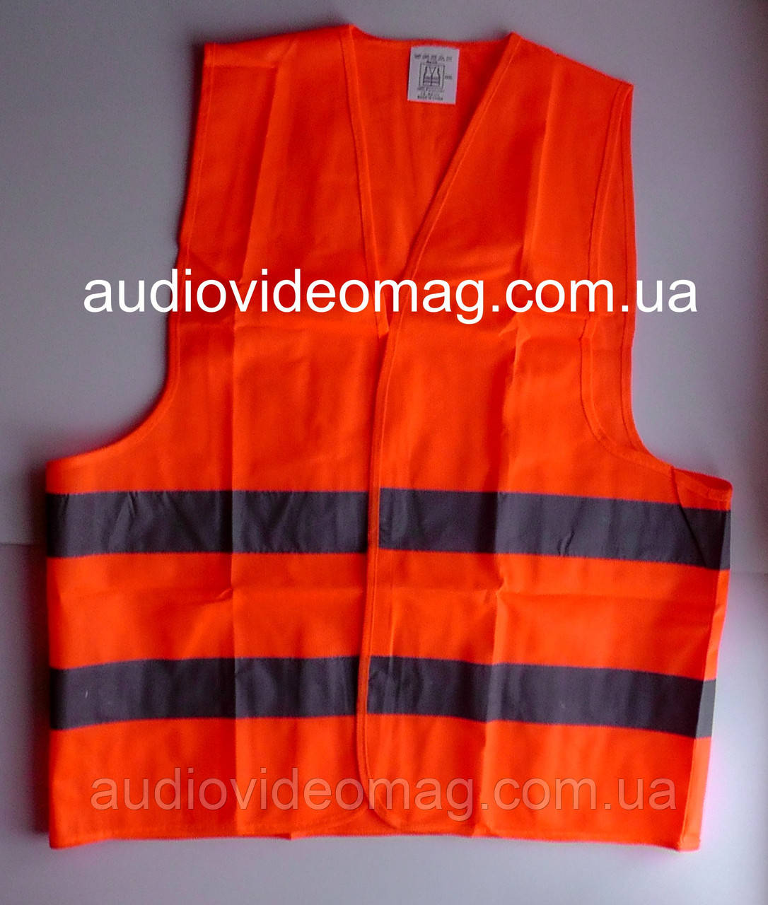 Жилет сигнальний зі світловідбивною стрічкою, помаранчевий, фото 1
