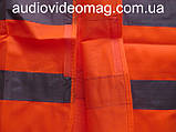 Жилет сигнальний зі світловідбивною стрічкою, помаранчевий, фото 2