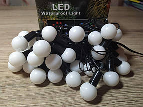 Новорічна різнокольорова LED-гірлянда Матові кульки 4 м, фото 2