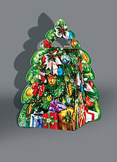 Упаковка святкова новорічна з картону Тубус великий (червоний), 500гр, фото 2
