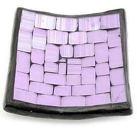 Блюдо теракотове з фіолетовою мозаїкою (10х10х2 см)