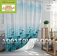 Тканевая шторка для ванной комнаты из полиэстера "Stone" (Капли) Tropik, размер 240х200 см., Турция