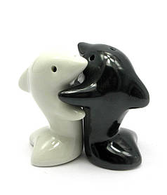 Сільничка з перечницею "Дельфіни" чорно-біла (7х7х4 см)