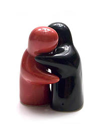 Сільничка з перечницею "Оійти" (8х6х5 см) червоно-чорні