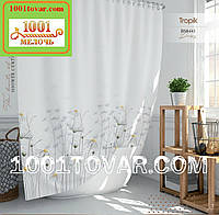 Тканевая шторка для ванной комнаты из полиэстера "Daisy" (Ромашки) Tropik, размер 240х200 см., Турция