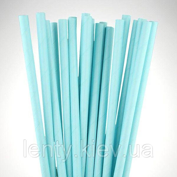 Коктейльні трубочки паперові (одноколірні картон) Блакитний