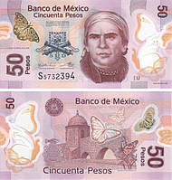 Мексика 50 песо 2016 Полимер UNC (P123new)