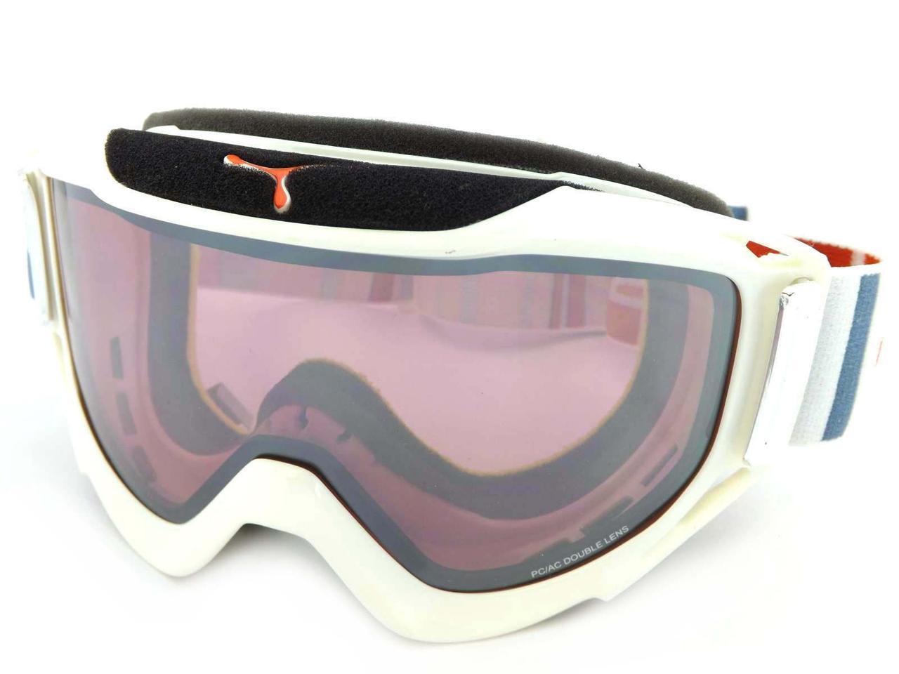 Гірськолижна маска CEBE — LEGEND L ski snow Goggles WHITE-GREY-RED/Rose Flash Mirror Cat.2 CBG44