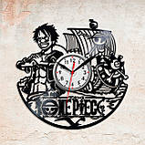 One Piece Чорний годинник Аніме Ван Пис годинник Годинник із вінілу Годинника для дітей Декор у дитячу 300 мм, фото 2