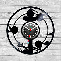 Аниме Naruto часы Виниловые часы Наруто часы Часы черные Бесшумные часы Часы для детей 300 мм