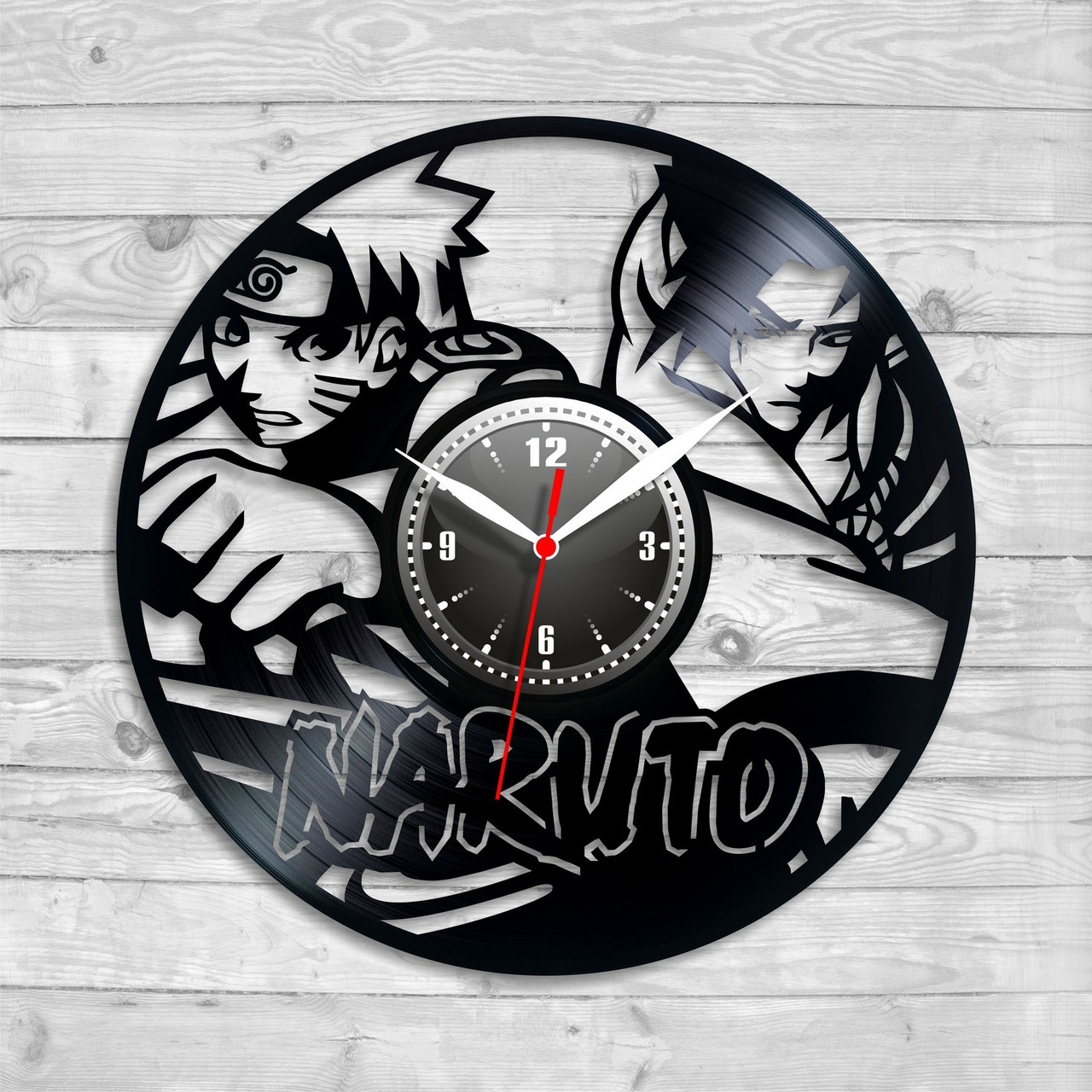 Naruto годинник Наруто годинник Вініловий годинник Аніме Дитячий годинник Годинник у спальню 300 міліметрів, фото 1