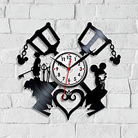 Видео игра Ключи от сердца Кingdom hearts Часы с винила Кварцевые часы Часы для детей Часы в спальню 300 мм