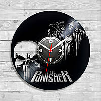 Каратель часы Настенные часы Часи Рunisher Виниловая пластинка Декор в комнату Часы на тему сериала 30 см