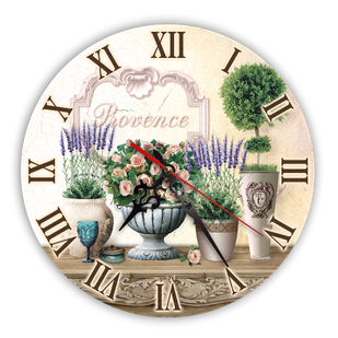 Настінний дерев'яний круглий годинник  Букет троянд 25 см прг02ф25 Тур-Колекшн