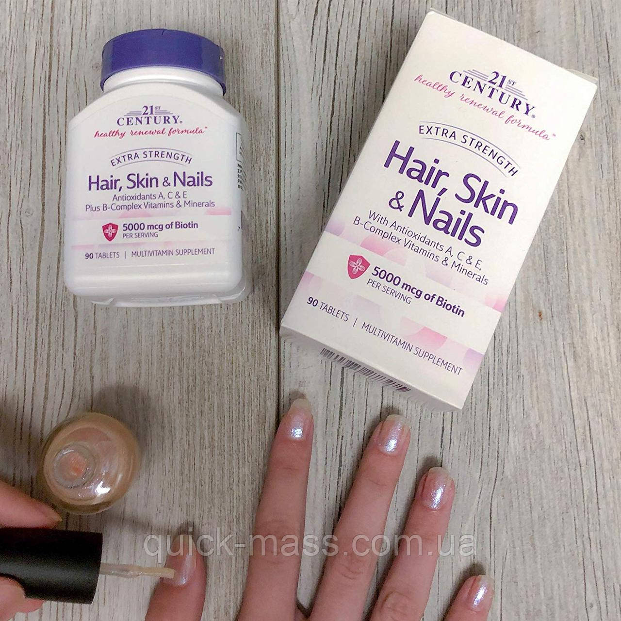Вітаміни "Нігті, шкіра, волосся" 21st Century Hair, skin & nails 90tab, фото 1