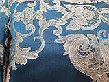 Комплект декоративних подушок Firanka Damask 38х38см 3шт 28х18см 1шт сині (п_0477), фото 4