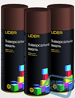 Краска аэрозольная "Лидер" 400 мл. темно-коричневый RAL 8017 (Lider)