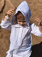 Детская пляжная туника белая хлопок для девочки