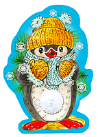 Мини открытка Новогодняя "Пингвин" Поштучно