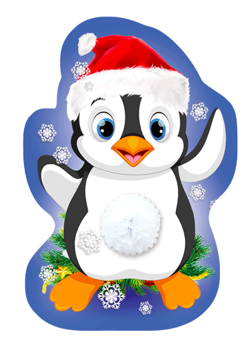 Міні Новорічна листівка "Пінгвін" Поштучно