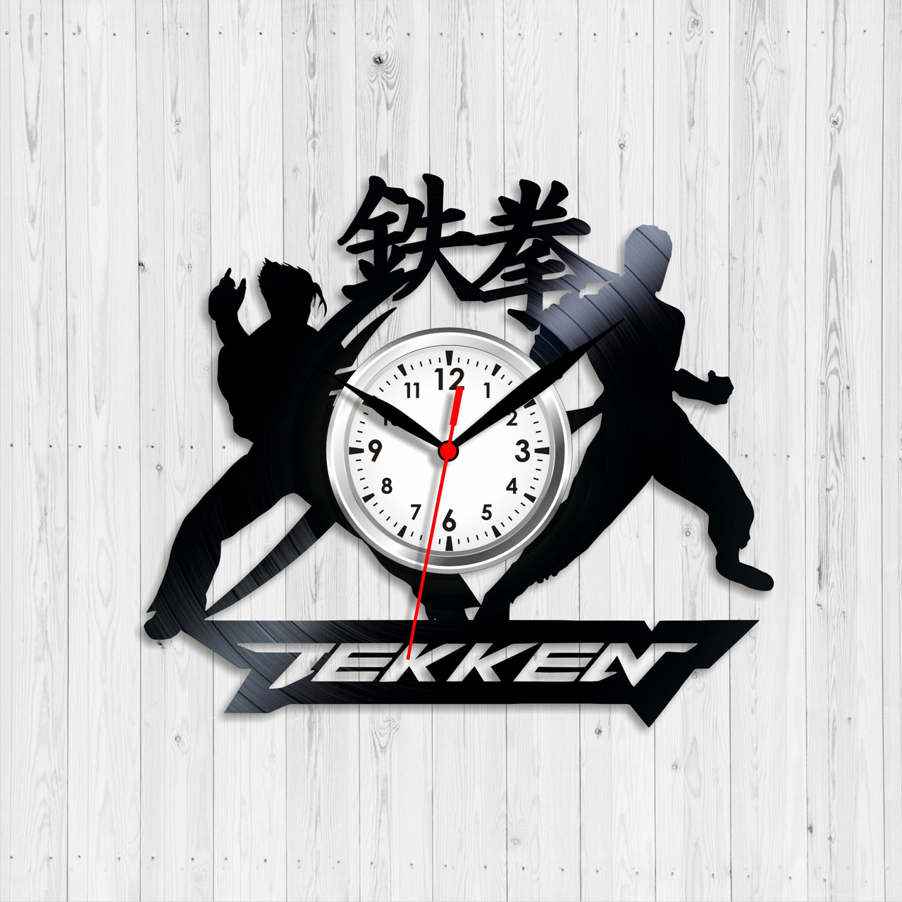 Tekken годинник Годинник із вінілу Текен Годинник на стіну Тихий хід годинника Кварцовий годинник Годинник у кімнату 300 міліметрів, фото 1