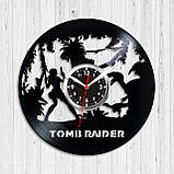 Tomb Raid годинник Вініловий годинник Настінний годинник Ретро гра Кварцовий годинник Годинник у спальню 300 міліметрів, фото 2