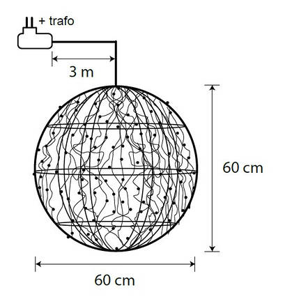 Куля декоративний срібло, 60 см, 320 led, мерехтливий, "Luca Lighting", фото 2