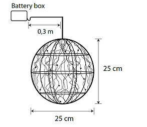 Куля декоративний срібний, 25 см, 30 led "Luca Lighting", фото 2