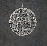 Шар декоративный серебряный, 25 см, 30 led "Luca Lighting"