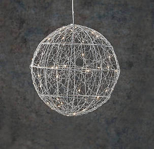 Куля декоративний срібний, 25 см, 30 led "Luca Lighting", фото 2