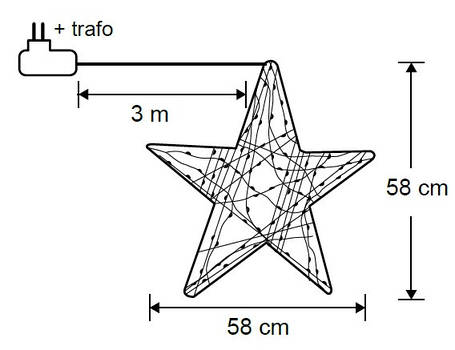 Зірка декоративна срібна, діам. 58 см, 120 led, "Luca Lighting", фото 2