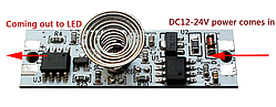 Сенсорний вимикач для світлодіодного LED профілю DC12-24V, max 5A