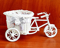 Декоративный велосипед для цветов, 10.5х23 см (001-белый)