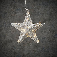 Звезда декоративная серебро, диам. 30 см, 30 led, "Luca Lighting"