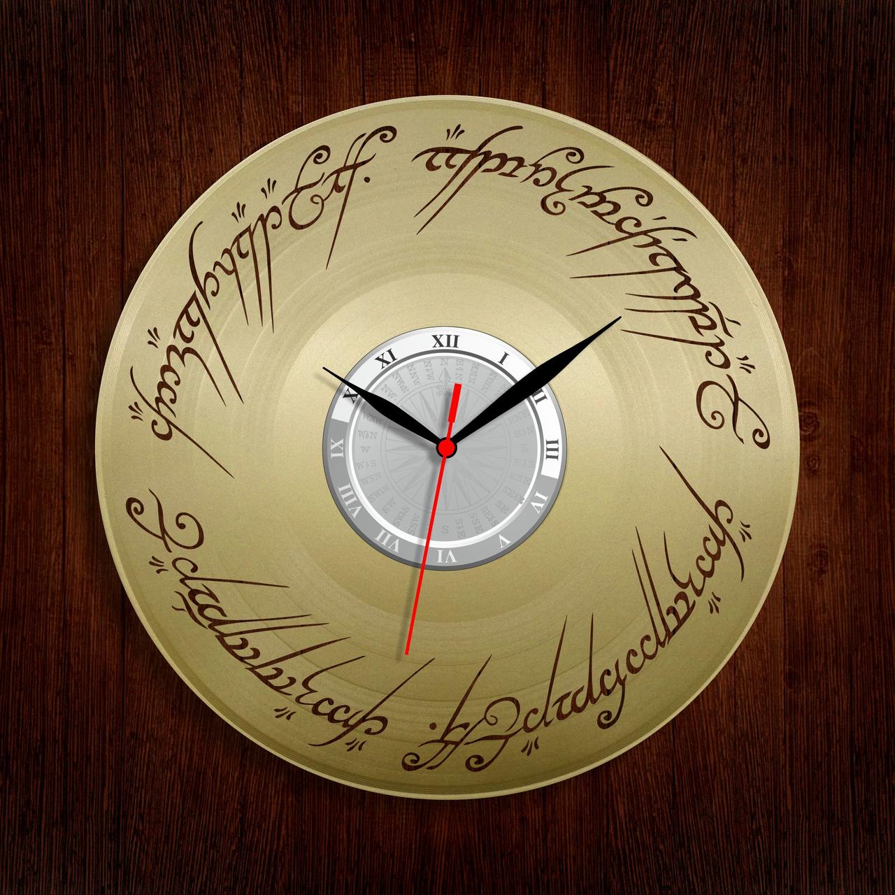 Зберігайте Кільця годинник Вініловий годинник Lord of the Rings годинник Володаря кілець Братство кільця Годинника в хол 300 мм, фото 1