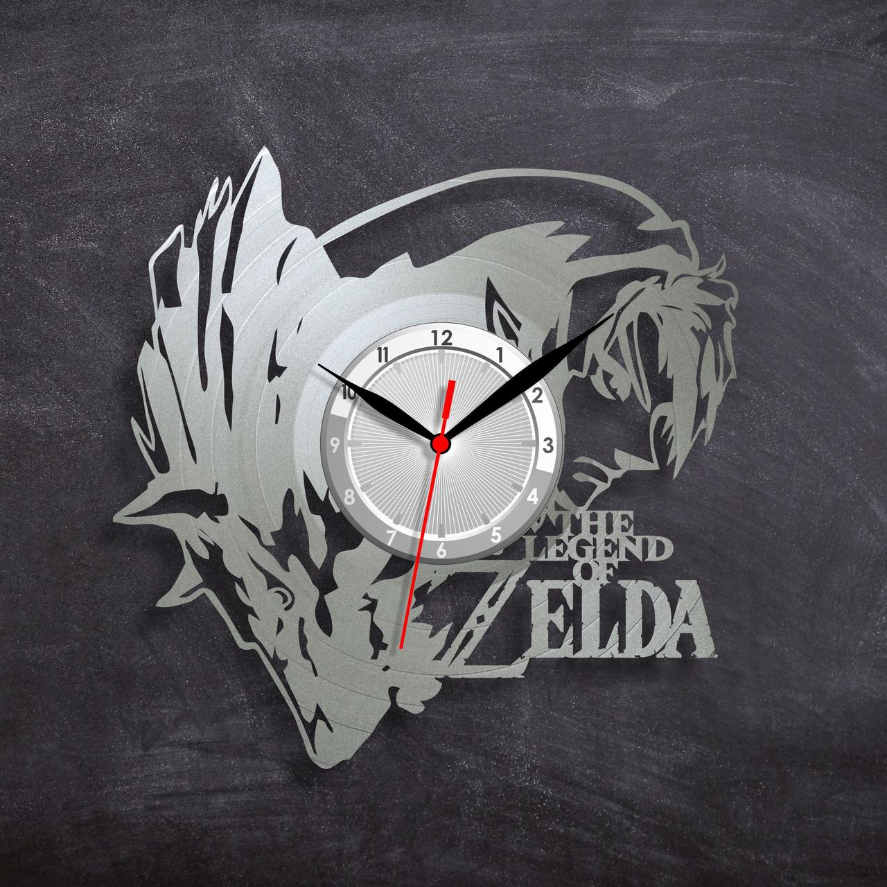Zelda Вініловий годинник Зельда Відео гра Годинники для підлітків Декор у кімнату Годинник у кольорі золота 30 см
